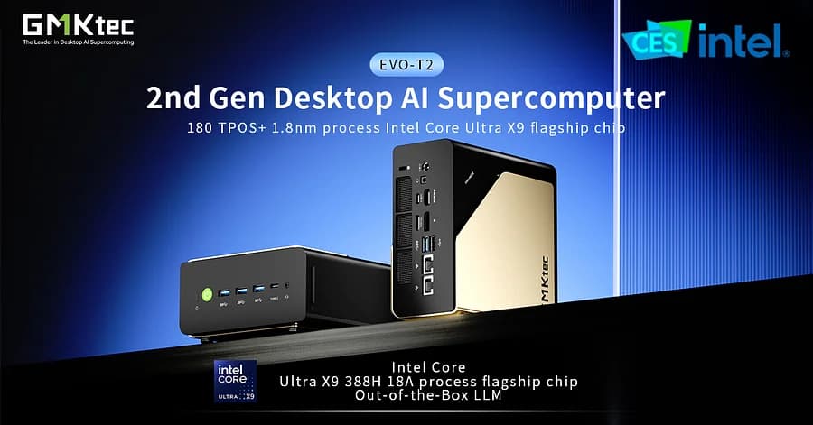 GMKtec EVO-T2 Mini PC Launched With Intel Panther Lake CPU and 64GB RAM