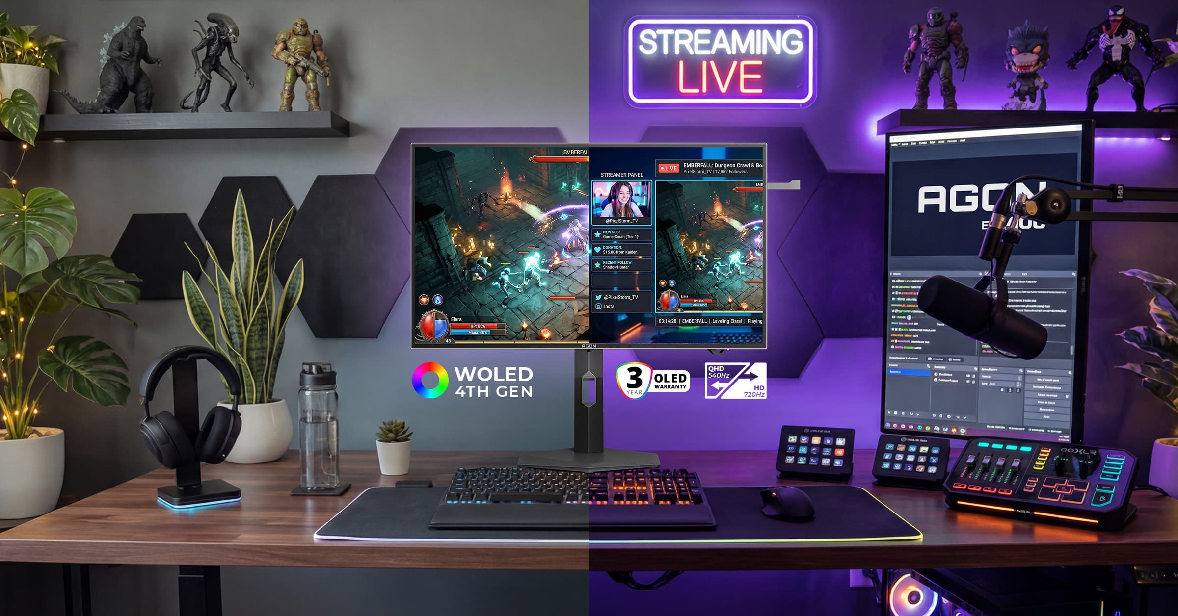 AOC AGON 7 Pro AGP277KX Monitor: 5K 180Hz and 2K 350Hz Dual-Mode