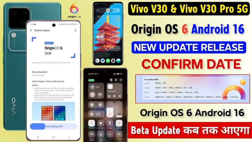 Vivo V30 Gets OriginOS 6 Android 16 Update, Its Final Major OS Upgrade