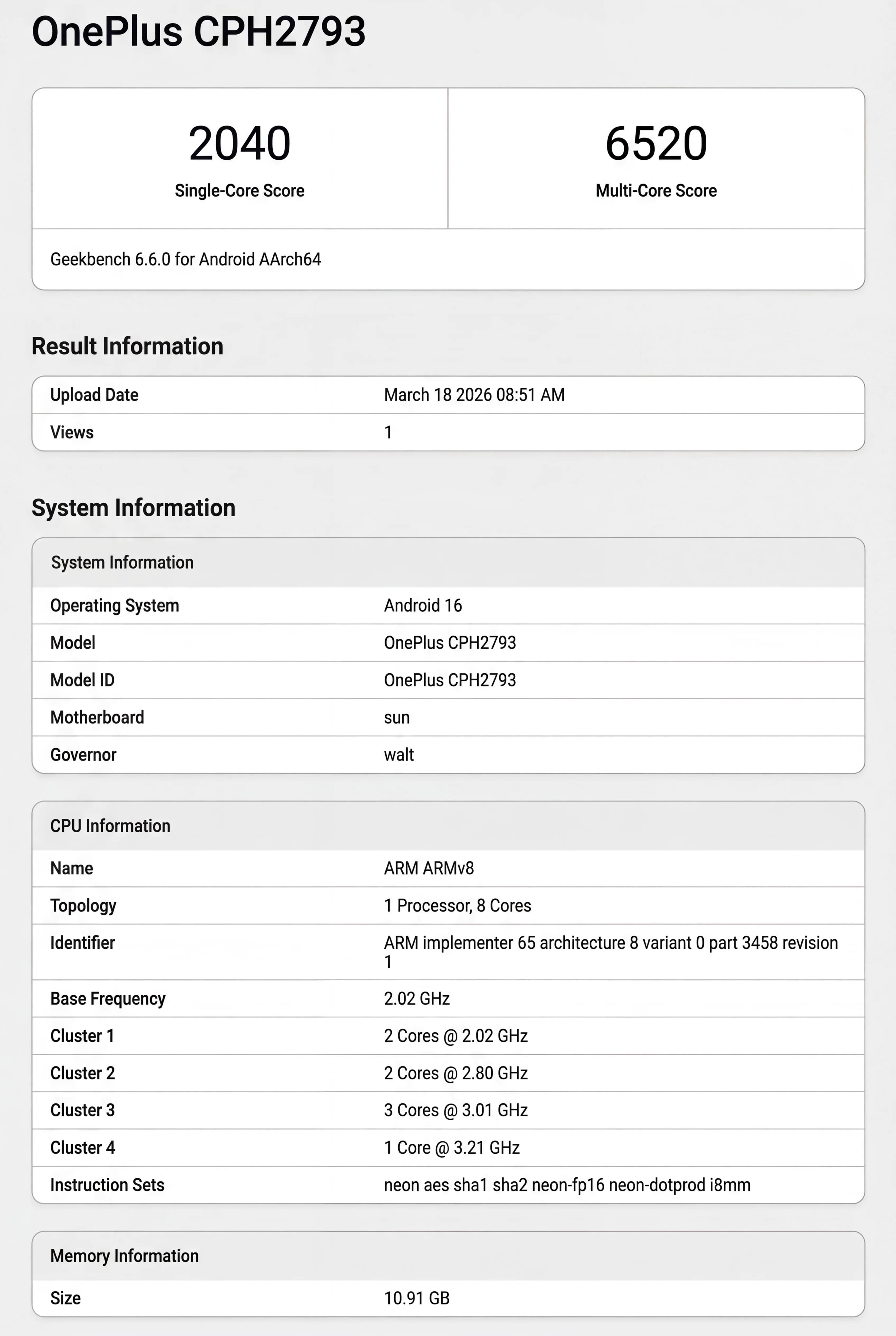 OnePlus Nord 6 Geekbench Performance With Snapdragon 8s Gen 4
