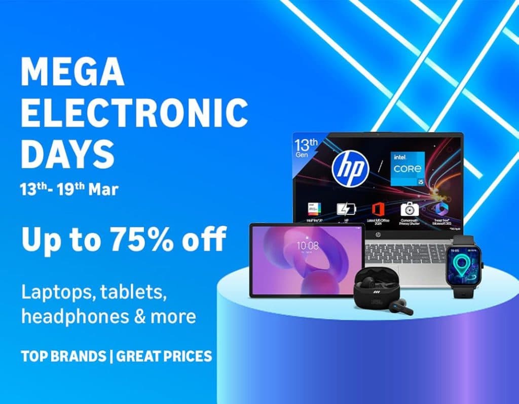 Amazon Mega Electronic Days Sale: Laptop, Tablet Deals Up to 75% Off