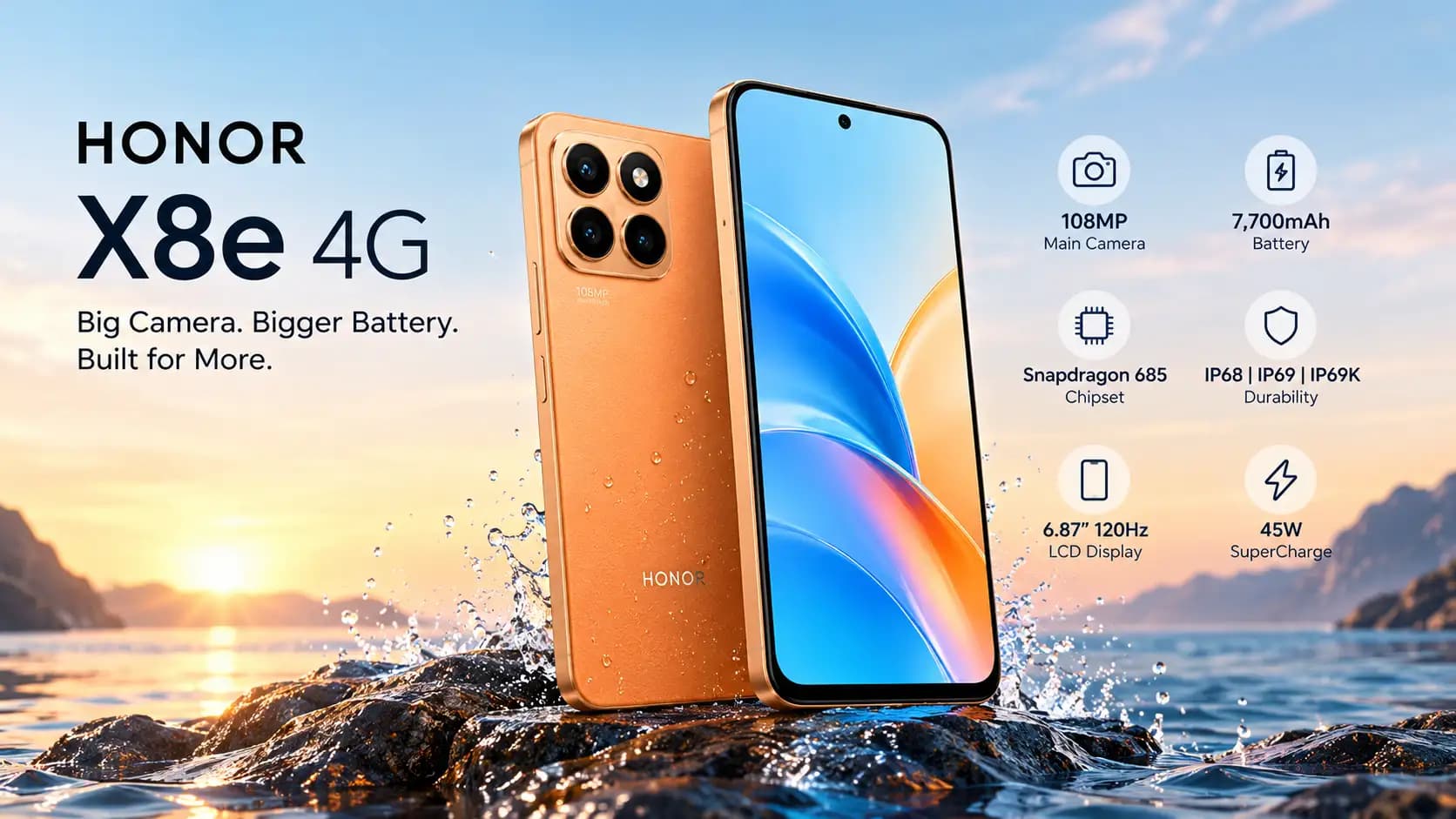 Honor X8e 4G Launches With 7,700mAh Battery and 108MP Camera