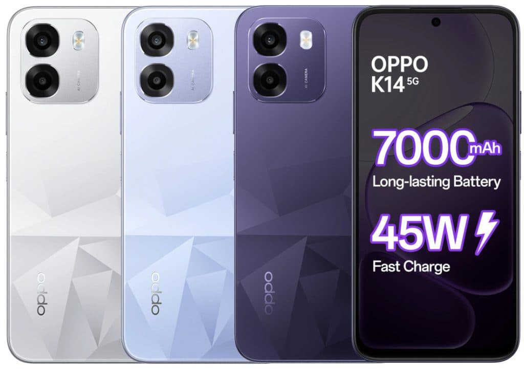 OPPO K14 5G Launched in India with 7000mAh Battery at Rs 17,999